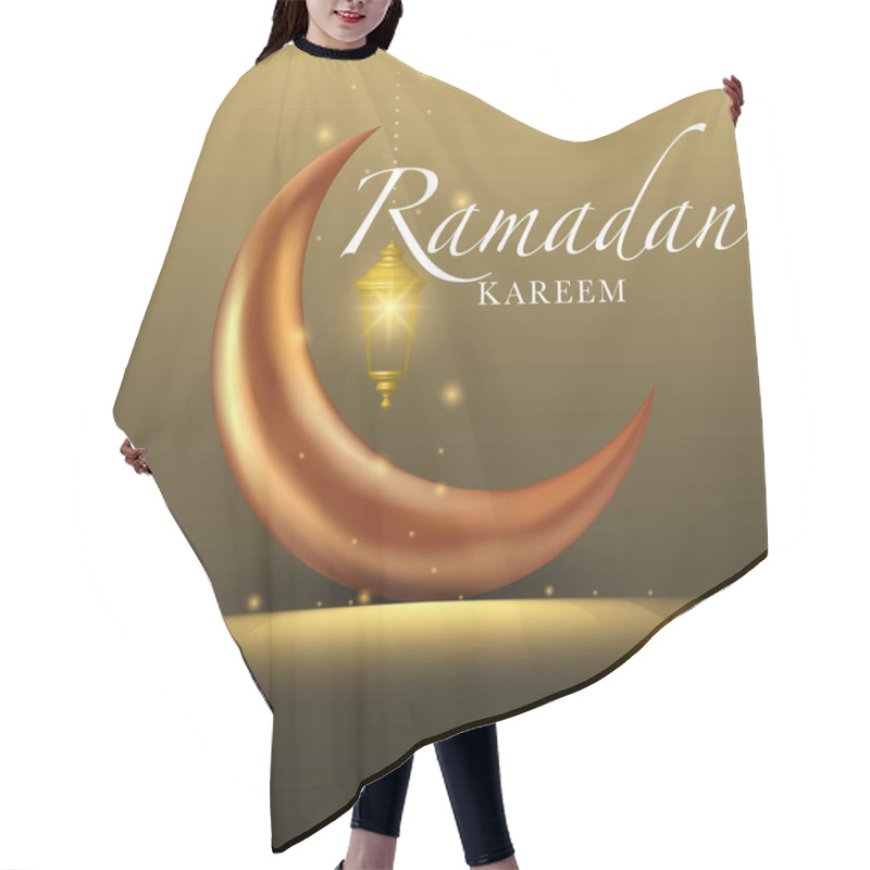 Personality  Islamic Background With Ramadan Lantern And Crescent Moon 3D Illustration. Decoration For Ramadan Kareem, Mawlid, Iftar, Isra Miraj, Eid Al Fitr Adha And Muharram. Hair Cutting Cape