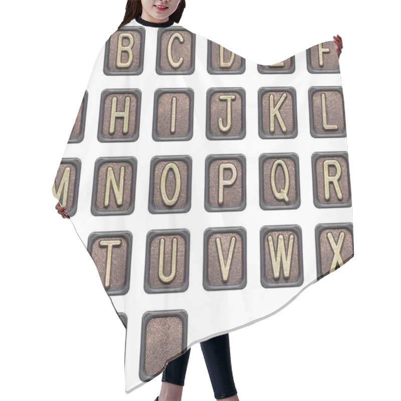 Personality  Metal Letters Hair Cutting Cape