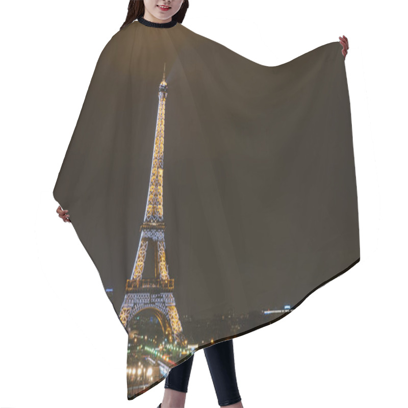 Personality  Night View Of Beautiful Illuminated Eiffel Tower, Paris, France  Hair Cutting Cape