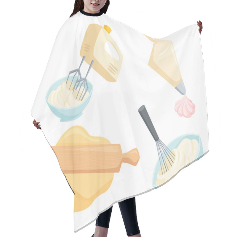 Personality  Baking Vector Set Hair Cutting Cape