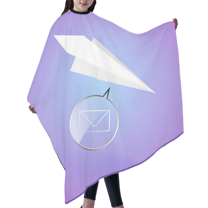 Personality  Paper Airplane Message Vector Illustration Hair Cutting Cape