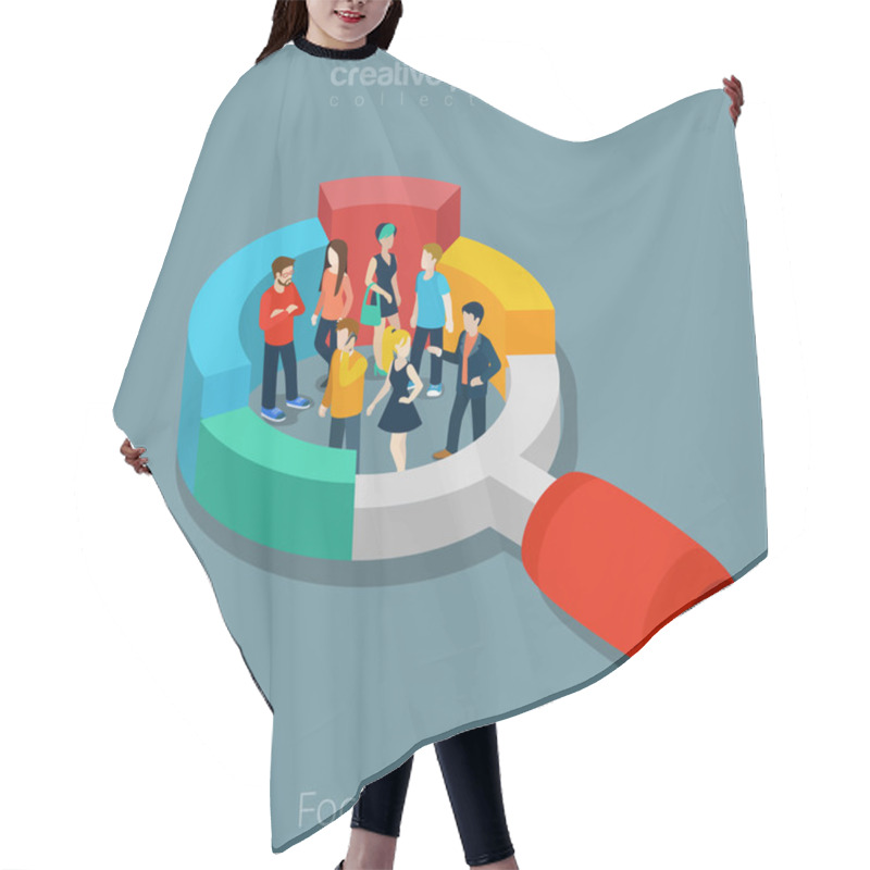 Personality  Group Of People Inside Magnifier Diagram Hair Cutting Cape