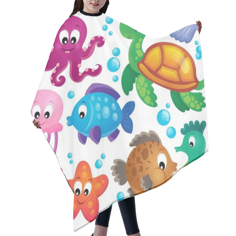 Personality  Various Marine Animals Set 1 Hair Cutting Cape