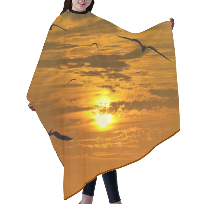 Personality  Birds Flying Silhouette Hair Cutting Cape