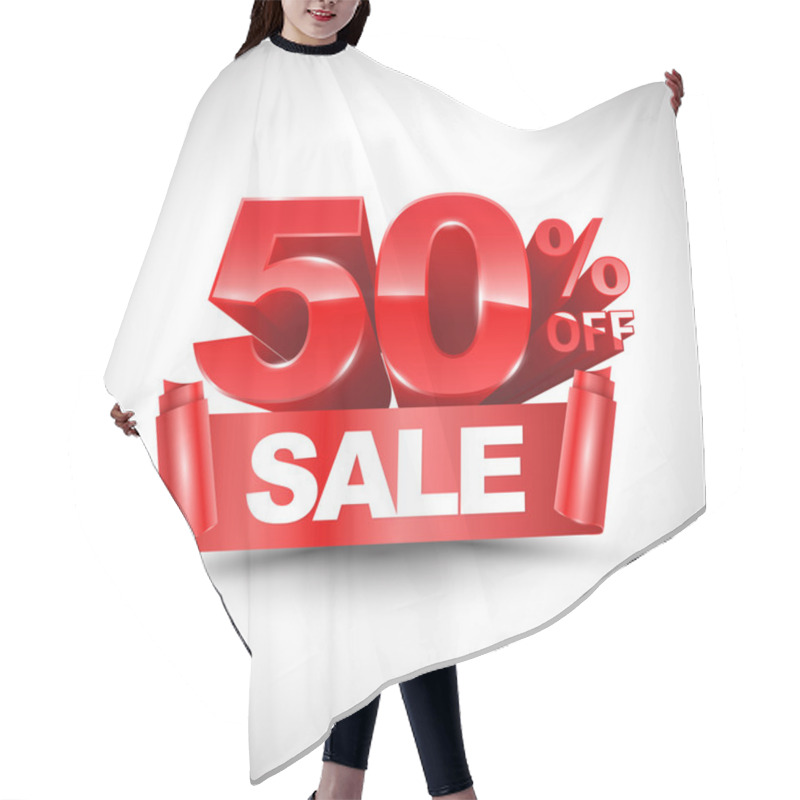 Personality  3d Vector Shiny Red Discount 50 Percent Off And Sale On Red Ribbon. Hair Cutting Cape