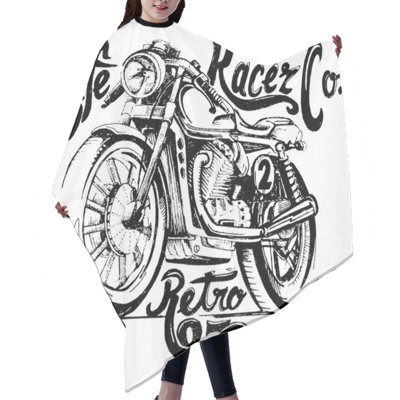 Personality   Cafe Racer Retro Poster Hair Cutting Cape