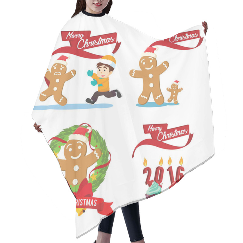 Personality  Ginger Cristmas Cartoon Set Hair Cutting Cape