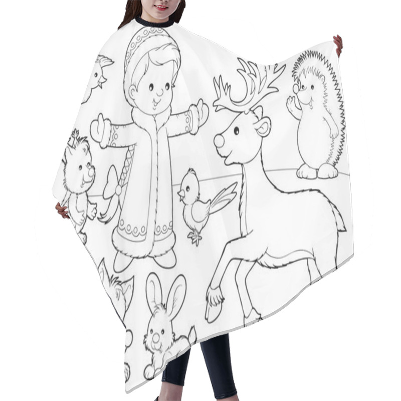 Personality  Girl Playing Outside With Animals Hair Cutting Cape