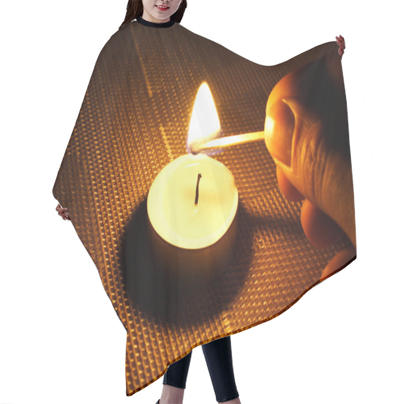 Personality  Candle Ignition With Match Hair Cutting Cape