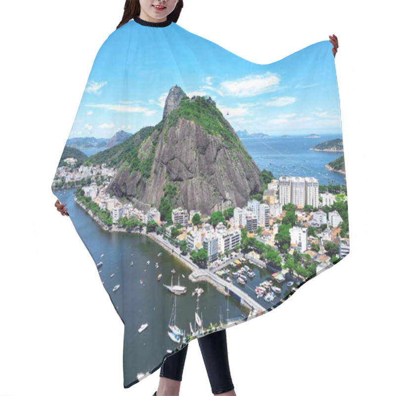 Personality  Panoramic Aerial View Of Sugarloaf Mountain At Guanabara Bay In Rio De Janeiro Brazil.  International Travel Landmark. Vacation Destination Hair Cutting Cape