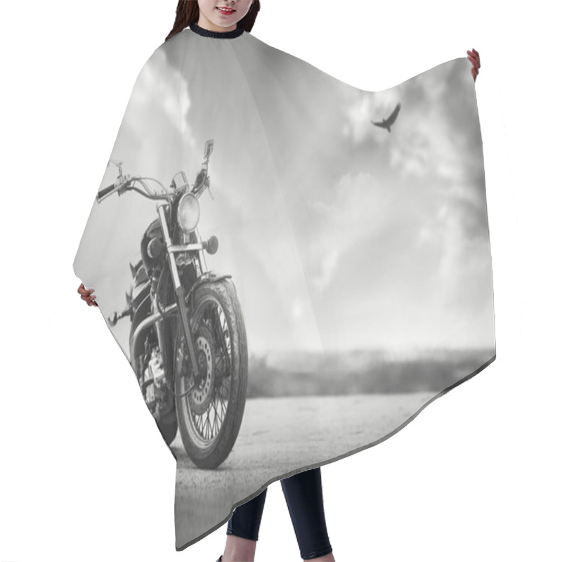 Personality  Freedom.Motorbike Under Sky Hair Cutting Cape