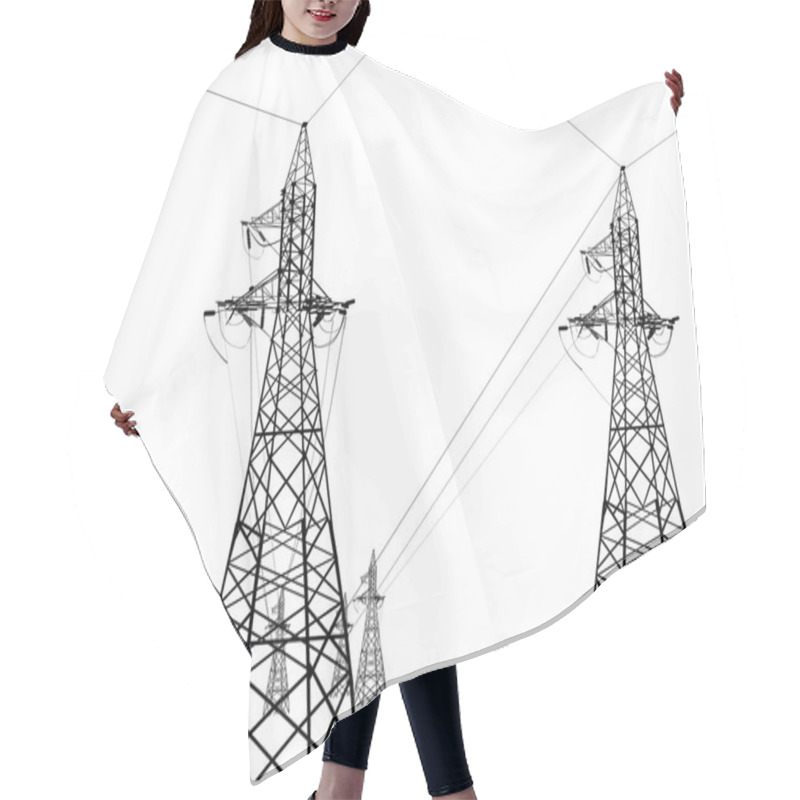 Personality  Black Electric Pylons Hair Cutting Cape