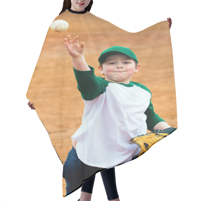 Personality  Boy Throws Baseball During Practice Hair Cutting Cape