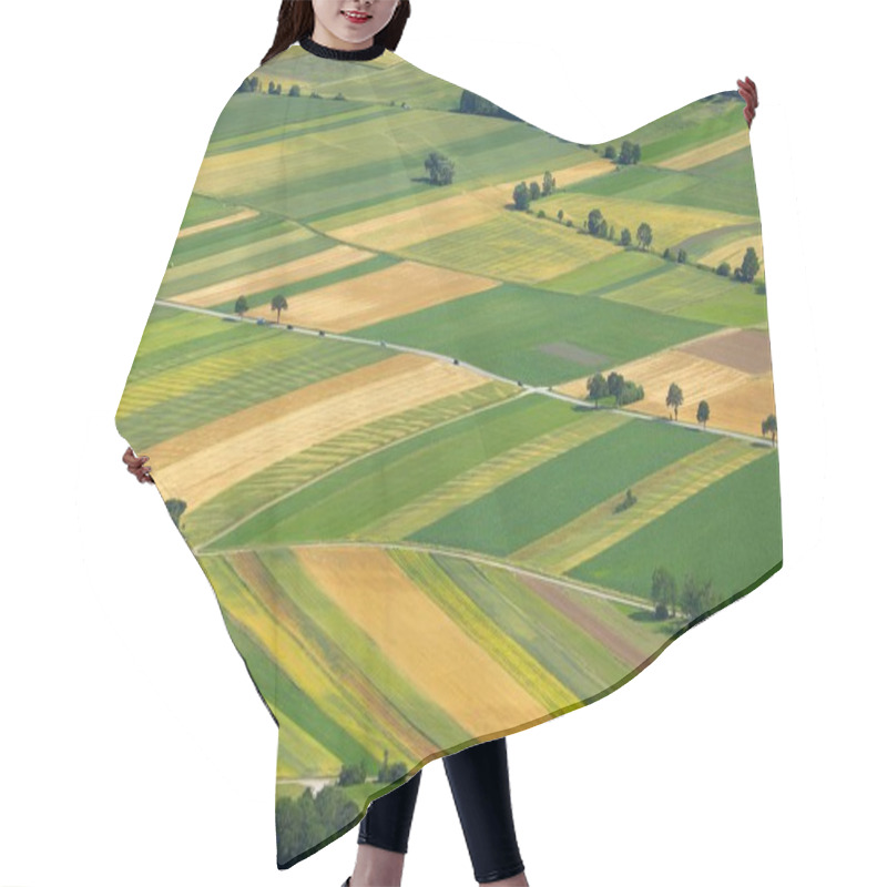 Personality  Aerial View Of Agricultural Fields Hair Cutting Cape