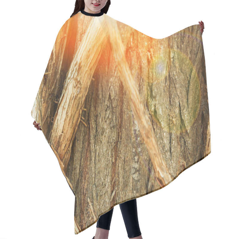 Personality  Beautiful Intertwined Tree Roots Background Hair Cutting Cape