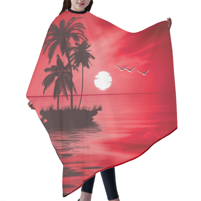 Personality  Beautiful Saturated Landscape Hair Cutting Cape