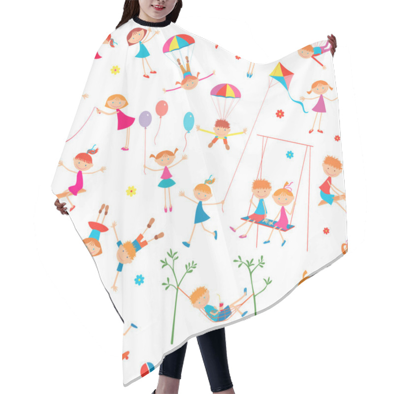 Personality  Pattern Of The Playing Children Hair Cutting Cape