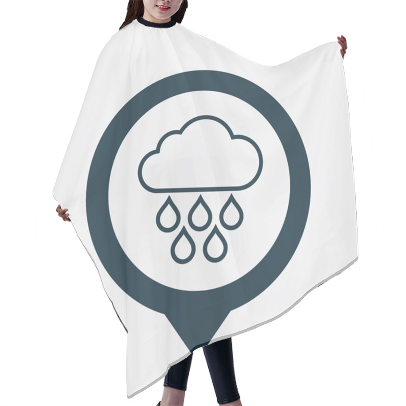 Personality  Cloud Rain Icon Map Pin Hair Cutting Cape