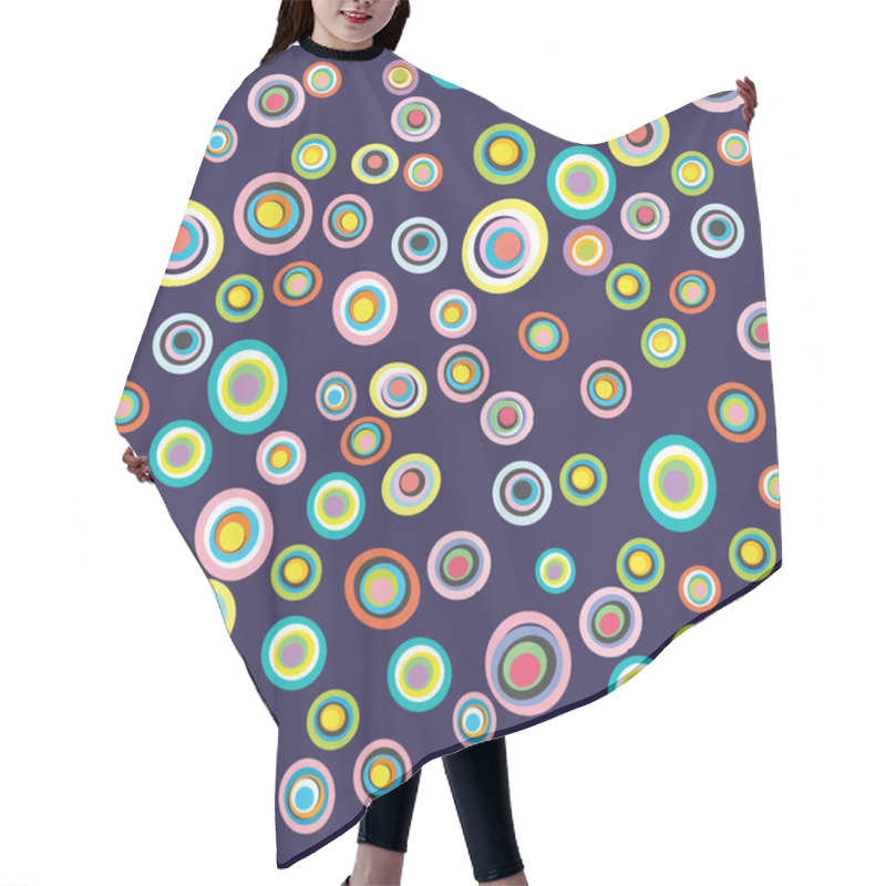 Personality  Seamless Circles Retro Pattern Hair Cutting Cape