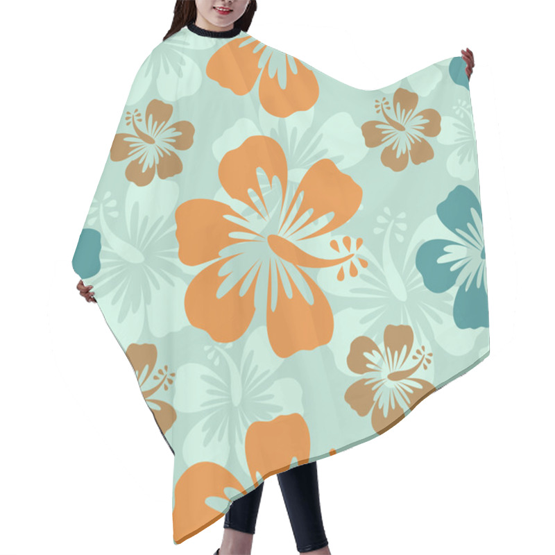 Personality  Hibiscus Pattern Hair Cutting Cape