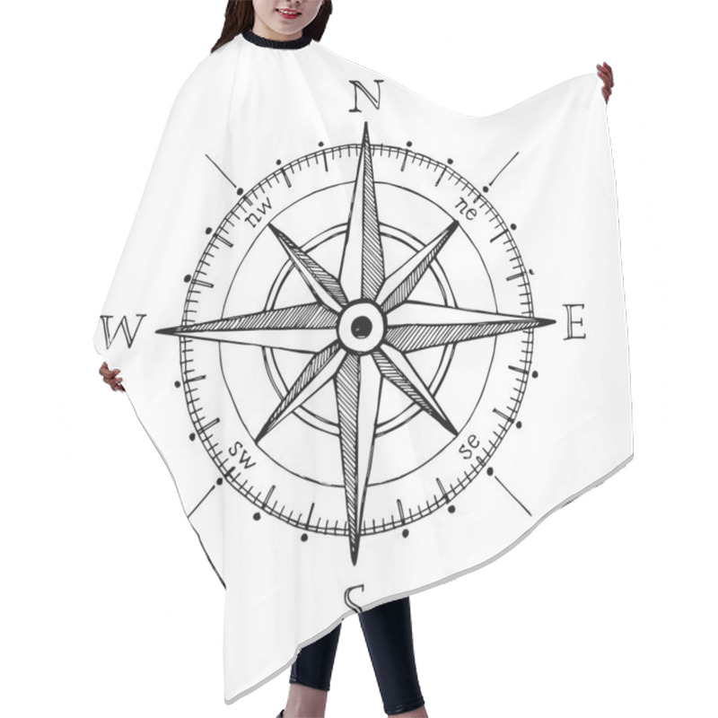 Personality  Wind Rose Compass Hair Cutting Cape