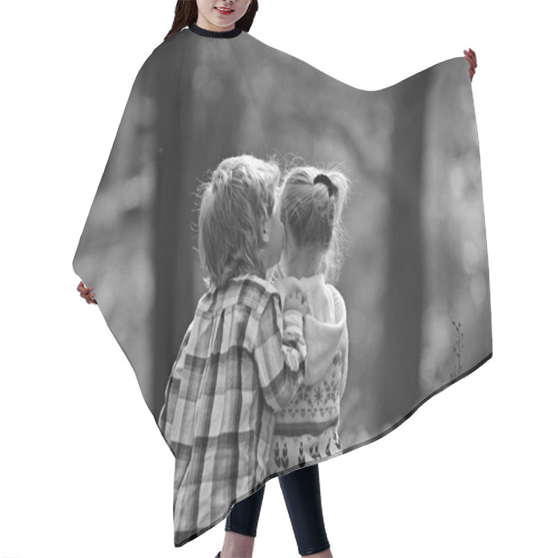 Personality  Childhood Kiss, Love And Trust. Childhood Friendship And Children Early Development Hair Cutting Cape