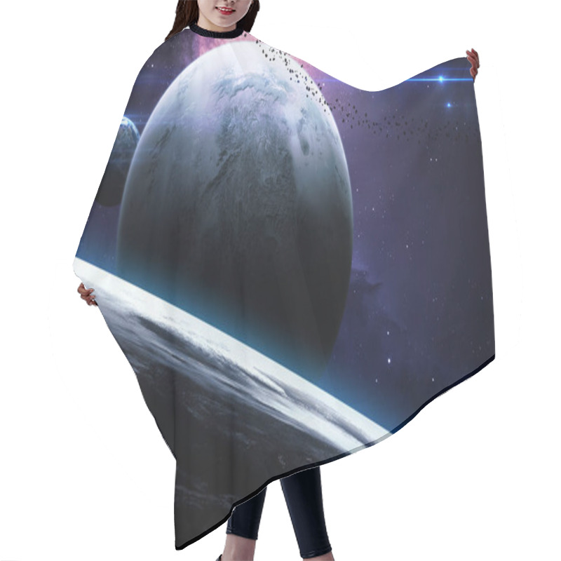 Personality  Universe Scene With Planets Hair Cutting Cape