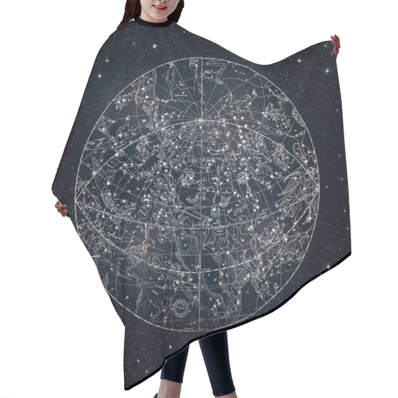 Personality  Antique Constellations Sky Chart  Hair Cutting Cape