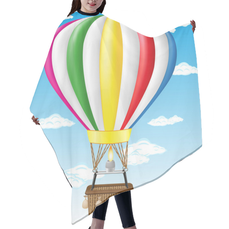 Personality  Hot Air Balloon Vector Illustration Hair Cutting Cape