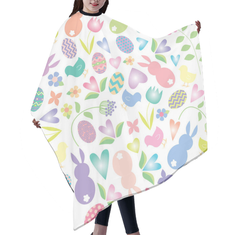 Personality  Seamless Vector White Easter Pattern Hair Cutting Cape