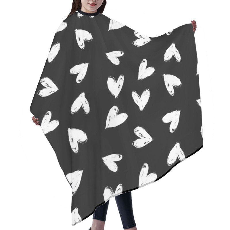 Personality  Velentine's Day Pattern With Hand Painted Hearts. Hair Cutting Cape