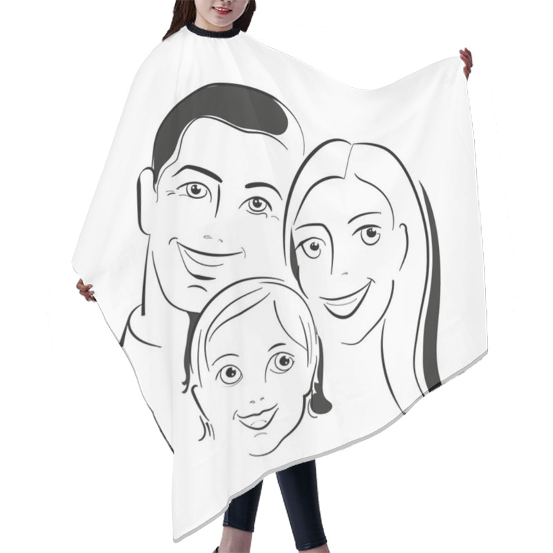 Personality  Happy Family Portrait Hair Cutting Cape