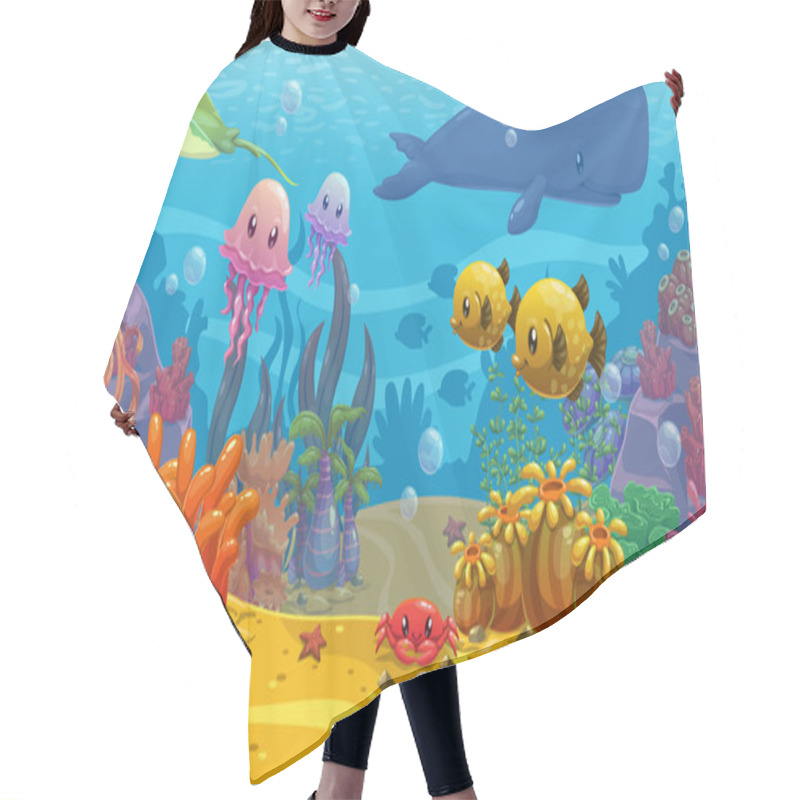 Personality  Cartoon Underwater World Hair Cutting Cape