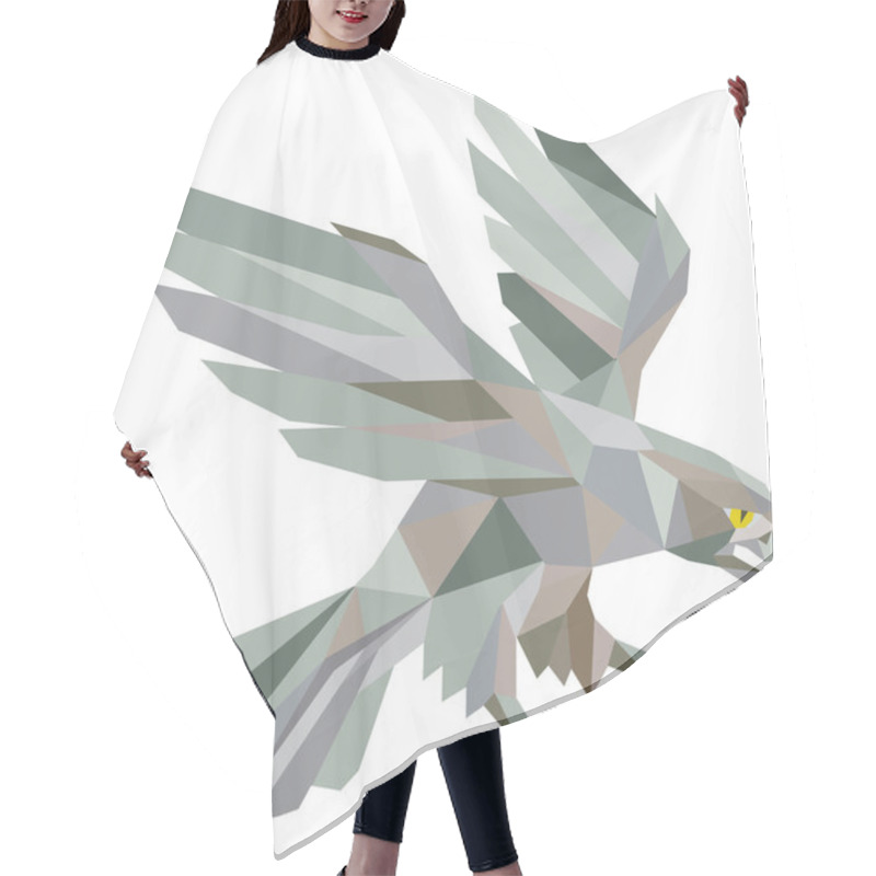 Personality  Peregrine Falcon Swooping Grey Low Polygon Hair Cutting Cape