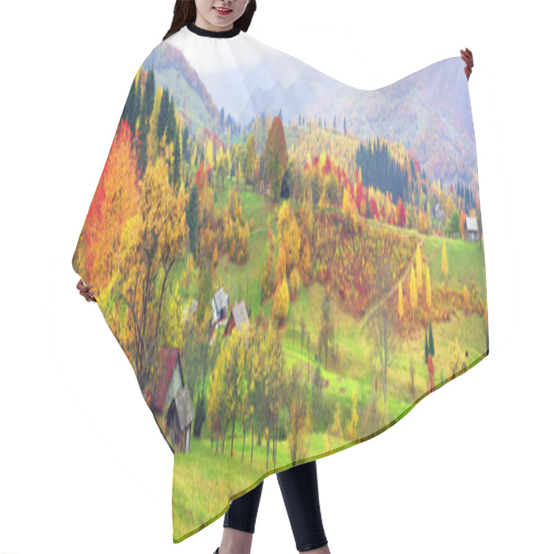 Personality  Mountain Village In Autumn Hair Cutting Cape