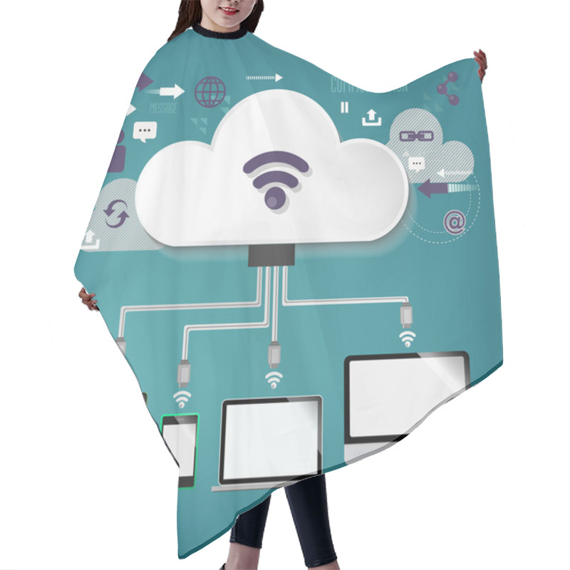 Personality  Cloud Computing - Illustration, Connection Hair Cutting Cape