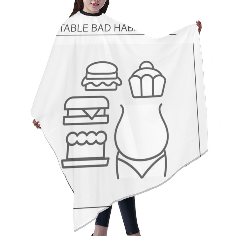 Personality  Overweight Line Icon Hair Cutting Cape