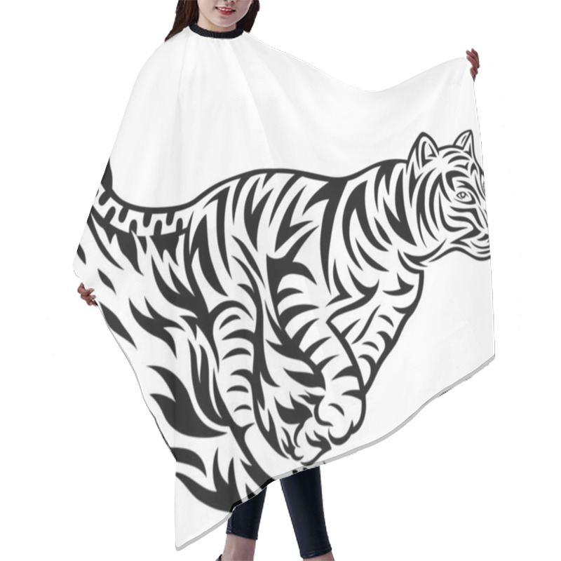 Personality  Tiger Jumping Hair Cutting Cape