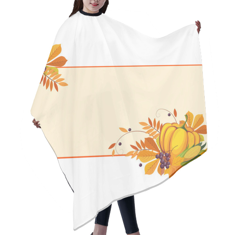 Personality  Autumn Banners With Ripe Vegetables Hair Cutting Cape