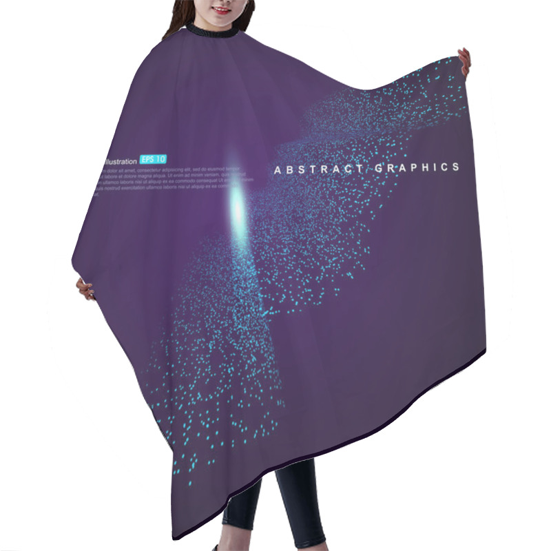 Personality  Consisting Of Blue Particles Abstract Background,Technological Sense Illustrations. Hair Cutting Cape