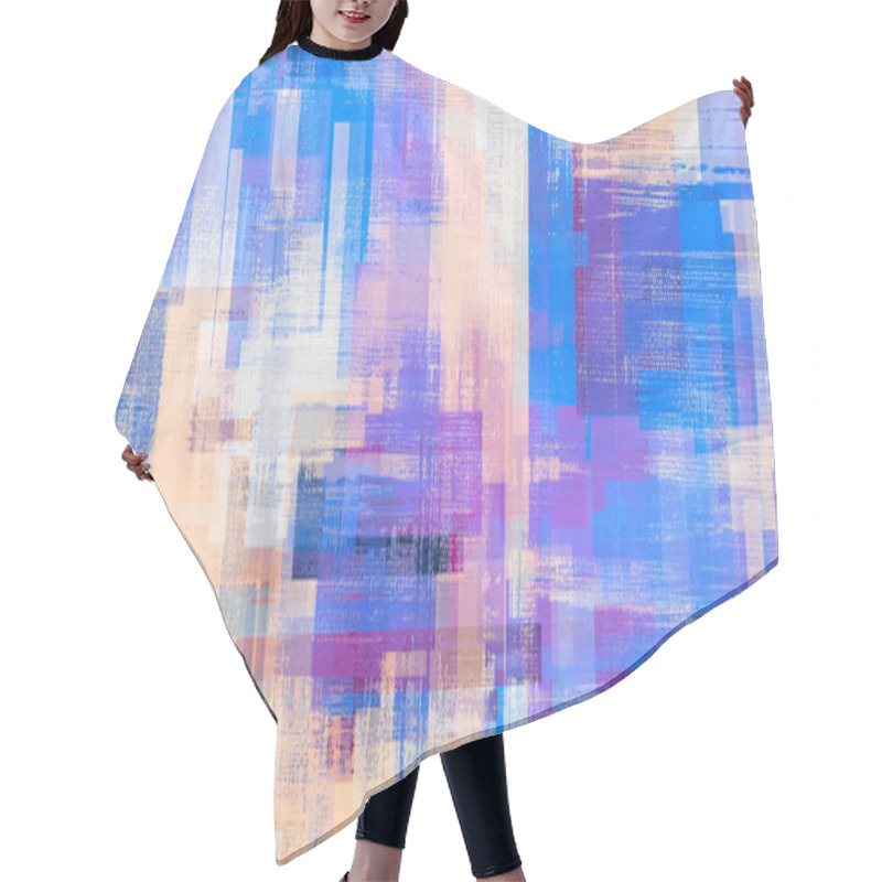 Personality  Rough Brush Strokes And Transparent Rectangles. Irregular Gradients, Dark Stains, Abstract Peach And Lavender Color Background. Artistic Banner, Wall Art, Digital Texture Hair Cutting Cape