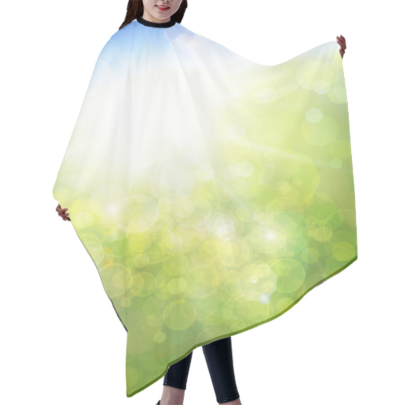 Personality  Eco Nature / Green And Blue Abstract Defocused Background With S Hair Cutting Cape