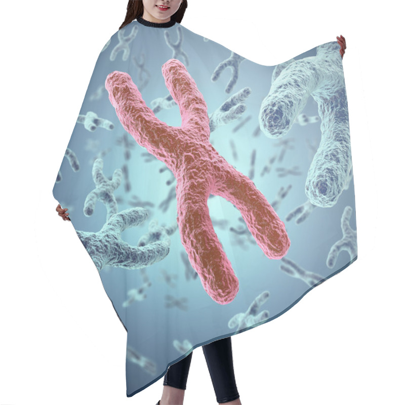 Personality  X Chromosome, Red In The Center, The Concept Of Infection, Mutation, Disease, With Focus Effect. 3d Illustration Hair Cutting Cape