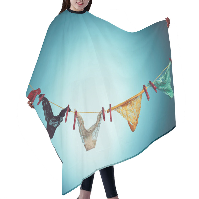 Personality  Woman's Panties On Rope Hair Cutting Cape