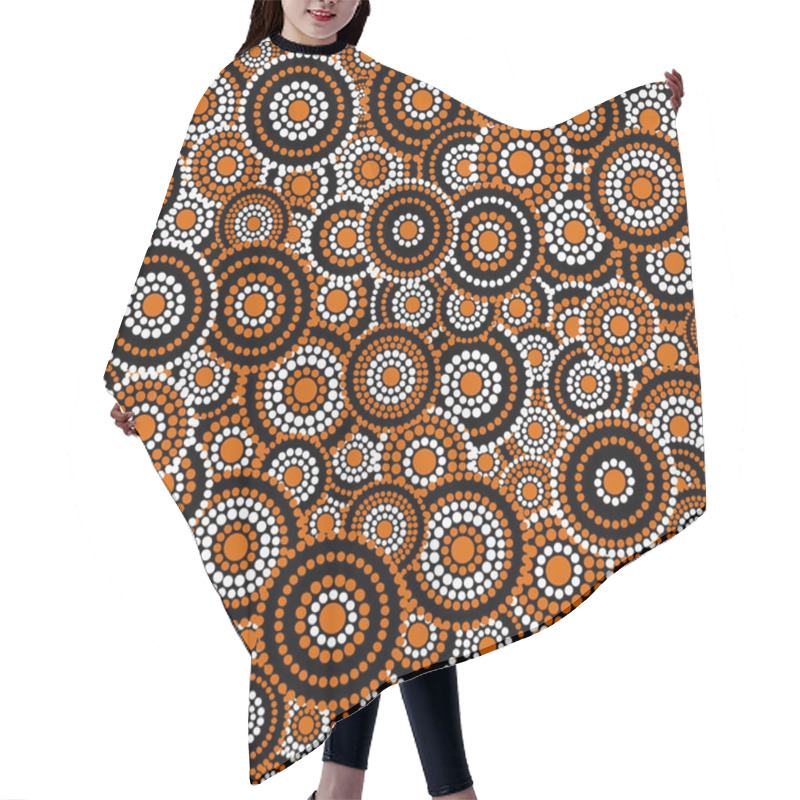 Personality  Australian Aboriginal Art Seamless Vector Pattern With Multicokored Dotted Circles Hair Cutting Cape