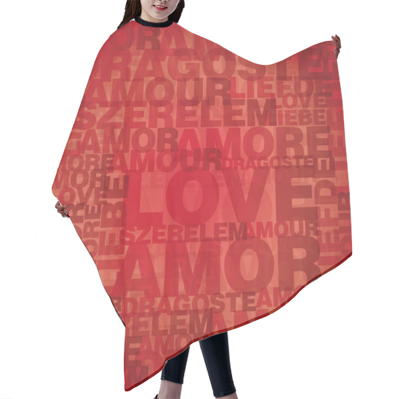 Personality  Valentine Heart From Love Words Hair Cutting Cape