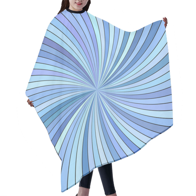 Personality  Blue Hypnotic Abstract Swirl Background With Curved Striped Rays Hair Cutting Cape