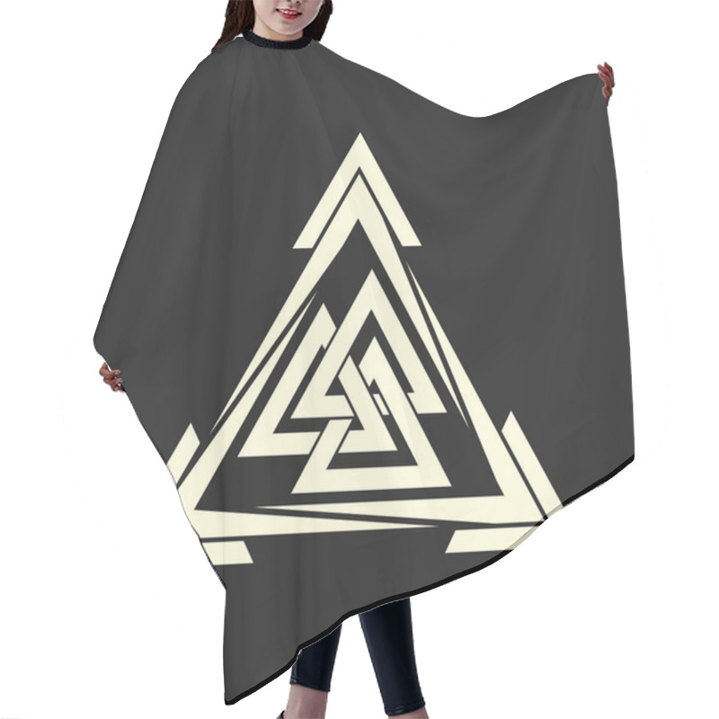 Personality  Sacred Geometry. Graphic Linear Triangle. The Crossed Triangles. Sacred Symbol Of Vikings. Ancient Sacral Sign Of Celts. Alchemy; Religion; Philosophy; Astrology And Spirituality. Triksele. Vector Illustration. Hair Cutting Cape