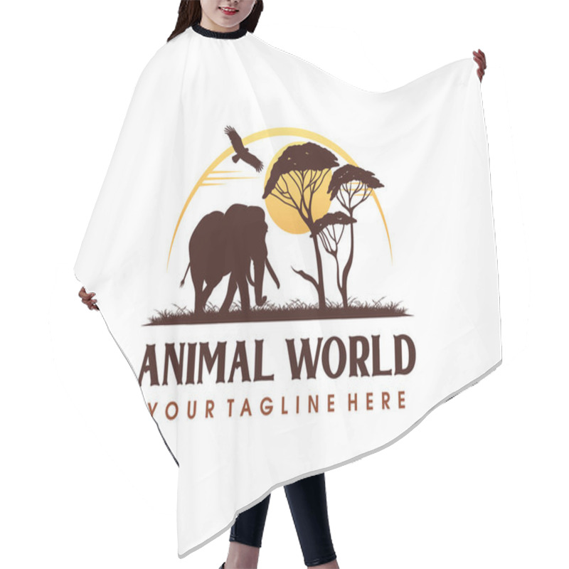 Personality  Animal Conservation Logo Design. Wildlife Safari Logo Design Template Hair Cutting Cape