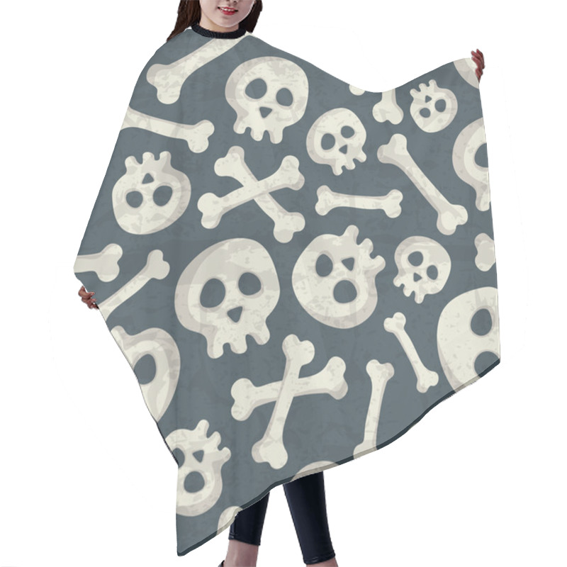 Personality  Halloween Seamless Pattern With Spooky Skulls Hair Cutting Cape